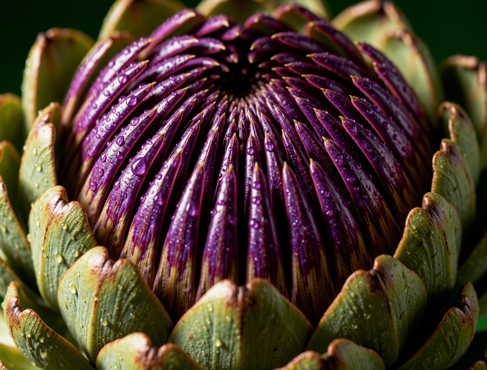 Textural macro of a Roman artichoke